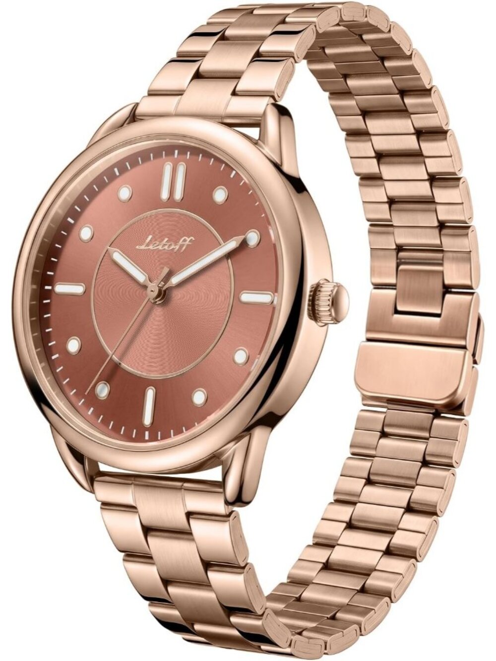 Women's Rose Gold Stainless Steel Magnetic Adjustment Band Elegant Wrist Watches